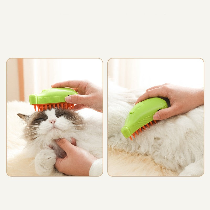 Pawora™ 3-in-1 Steamy Pet Grooming Brush – Hair Removal & Massage