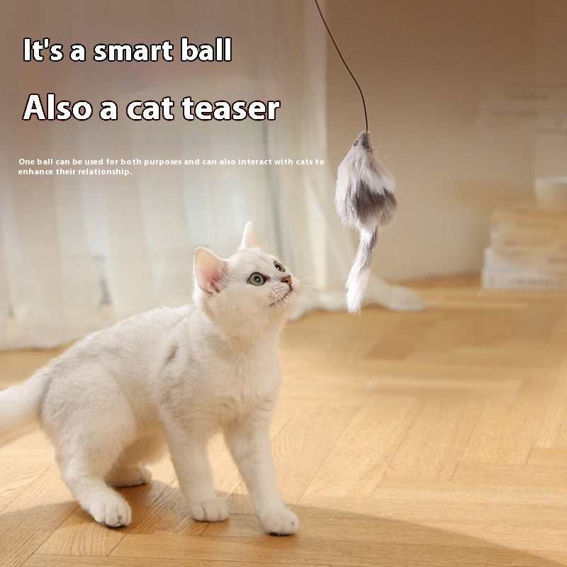 Pawora™ Smart Interactive Rolling Ball – Self-Moving Mouse Teaser Toy for Cats