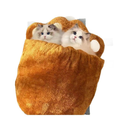 Pawora™ Cozy Bear Paw Pet Bed – Warm Sleeping Nest for Cats & Dogs