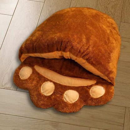 Pawora™ Cozy Bear Paw Pet Bed – Warm Sleeping Nest for Cats & Dogs