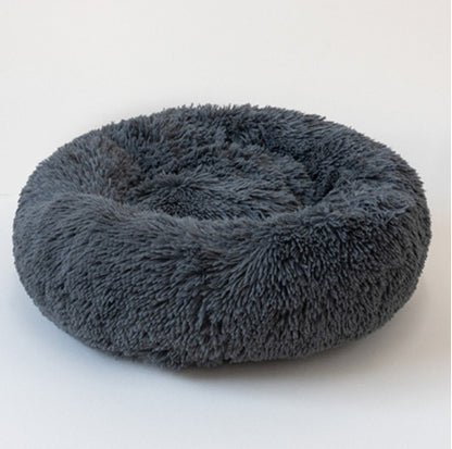 Pawora™ Ultra-Soft Calming Donut Bed – Fluffy Anti-Anxiety Nest for Cats & Small Dog