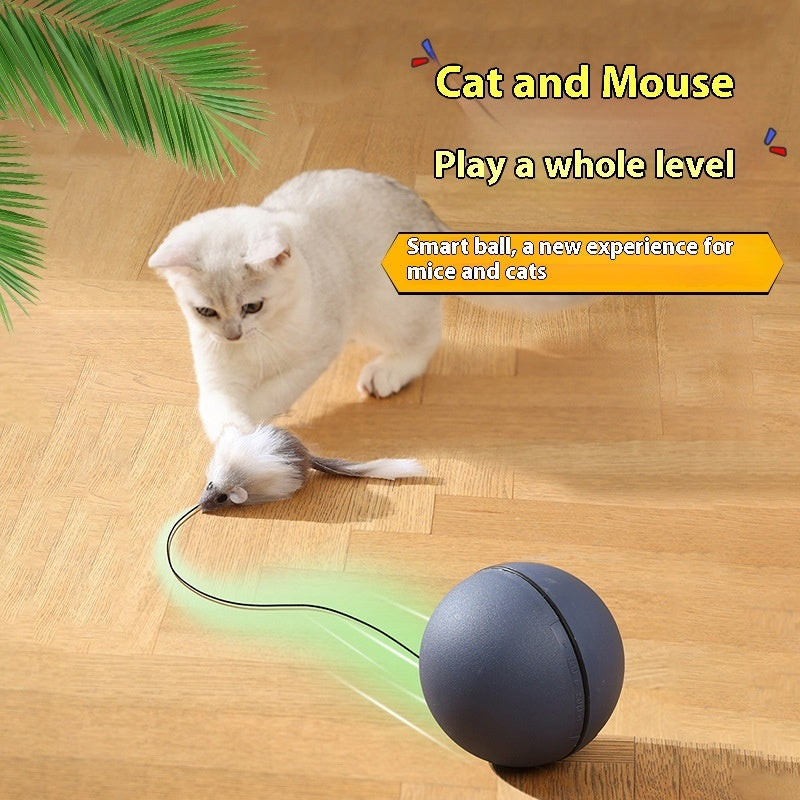 Pawora™ Smart Interactive Rolling Ball – Self-Moving Mouse Teaser Toy for Cats