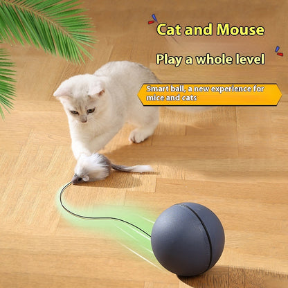 Pawora™ Smart Interactive Rolling Ball – Self-Moving Mouse Teaser Toy for Cats