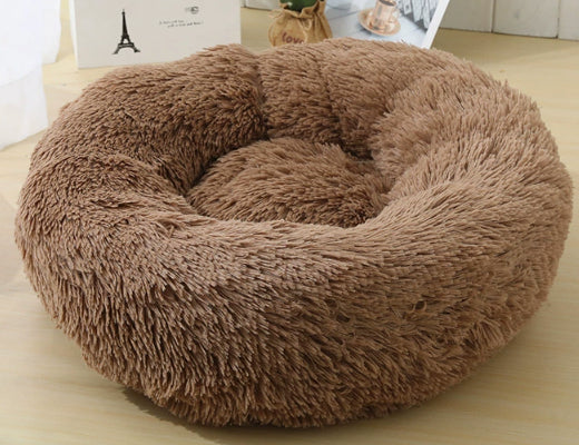 Pawora™ Ultra-Soft Calming Donut Bed – Fluffy Anti-Anxiety Nest for Cats & Small Dog