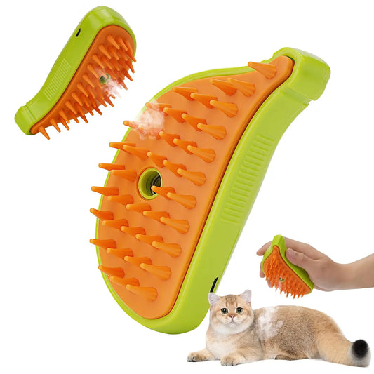 Pawora™ 3-in-1 Steamy Pet Grooming Brush – Hair Removal & Massage